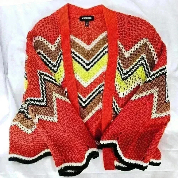 Express Sweaters - ✨Like New✨ Express Lightweight Knit Cardigan Sweater, Multicolor, Size S/M